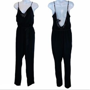 H&M Black Label Beaded Fringe Sleeveless Jumpsuit